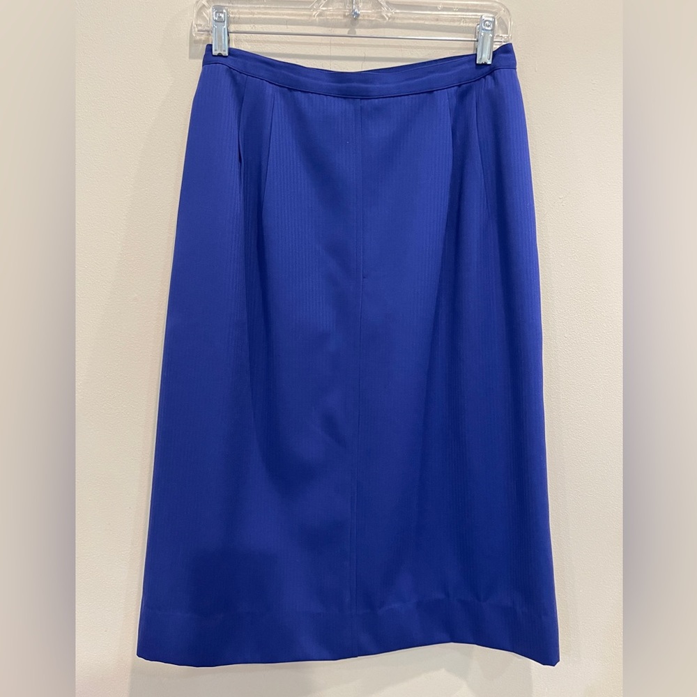 Vintage Salvatore Ferragamo Royal Blue Wool Pencil Skirt